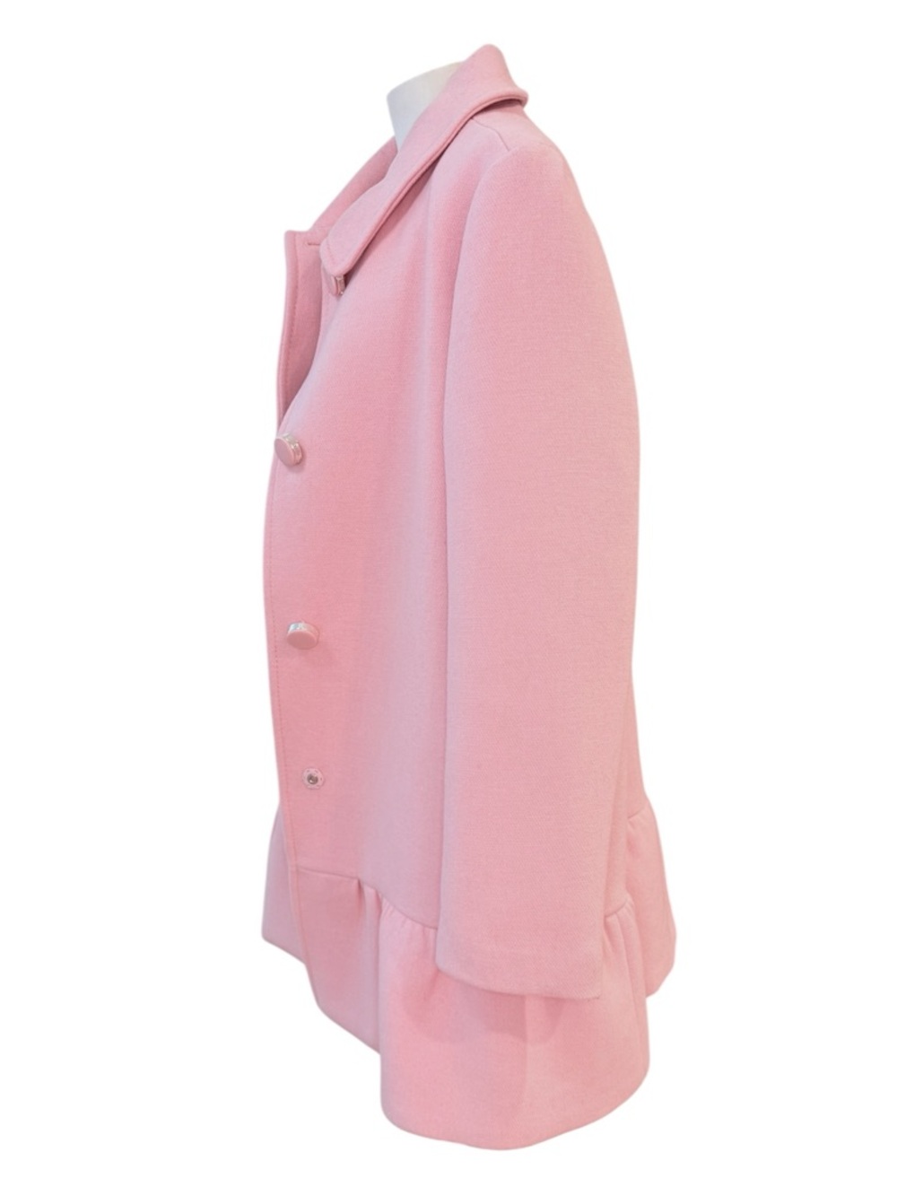 Kate Spade Pink Ruffle Hem Coat Size Large Coquette Balletcore Feminine Spring - Picture 8 of 12